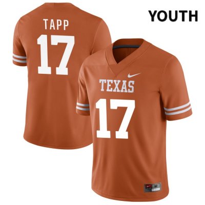 Texas Longhorns Youth #17 J'Mond Tapp Authentic Orange NIL 2022 College Football Jersey OGM74P1Z
